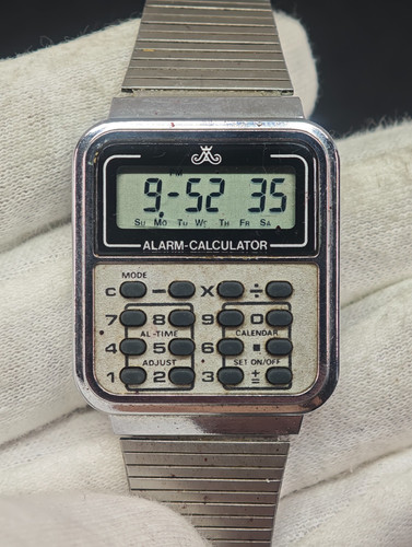 Vintage alarm calculator lcd - vintage,